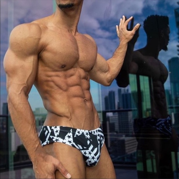 large man in speedo